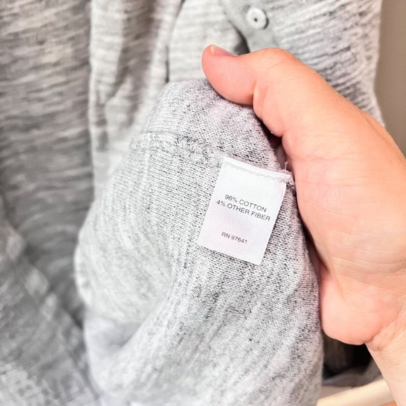 J. Jill Pure Jill Gray Marled Button Front Long Line Cardigan - Size L - Picture 2 of 6